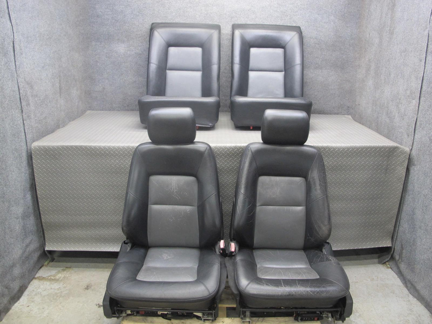 96-99 Mercedes W140 C140 CL600 Coupe Front & Rear Leather Seat Set Black OEM