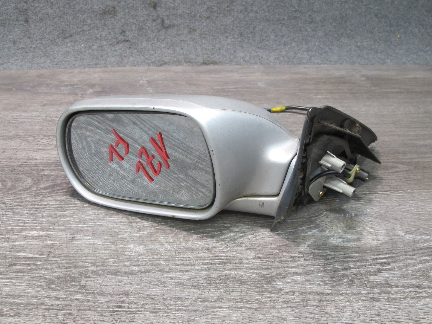 90-96 Nissan Z32 300ZX Coupe Left Door Heated Side View Power Mirror Silver OEM
