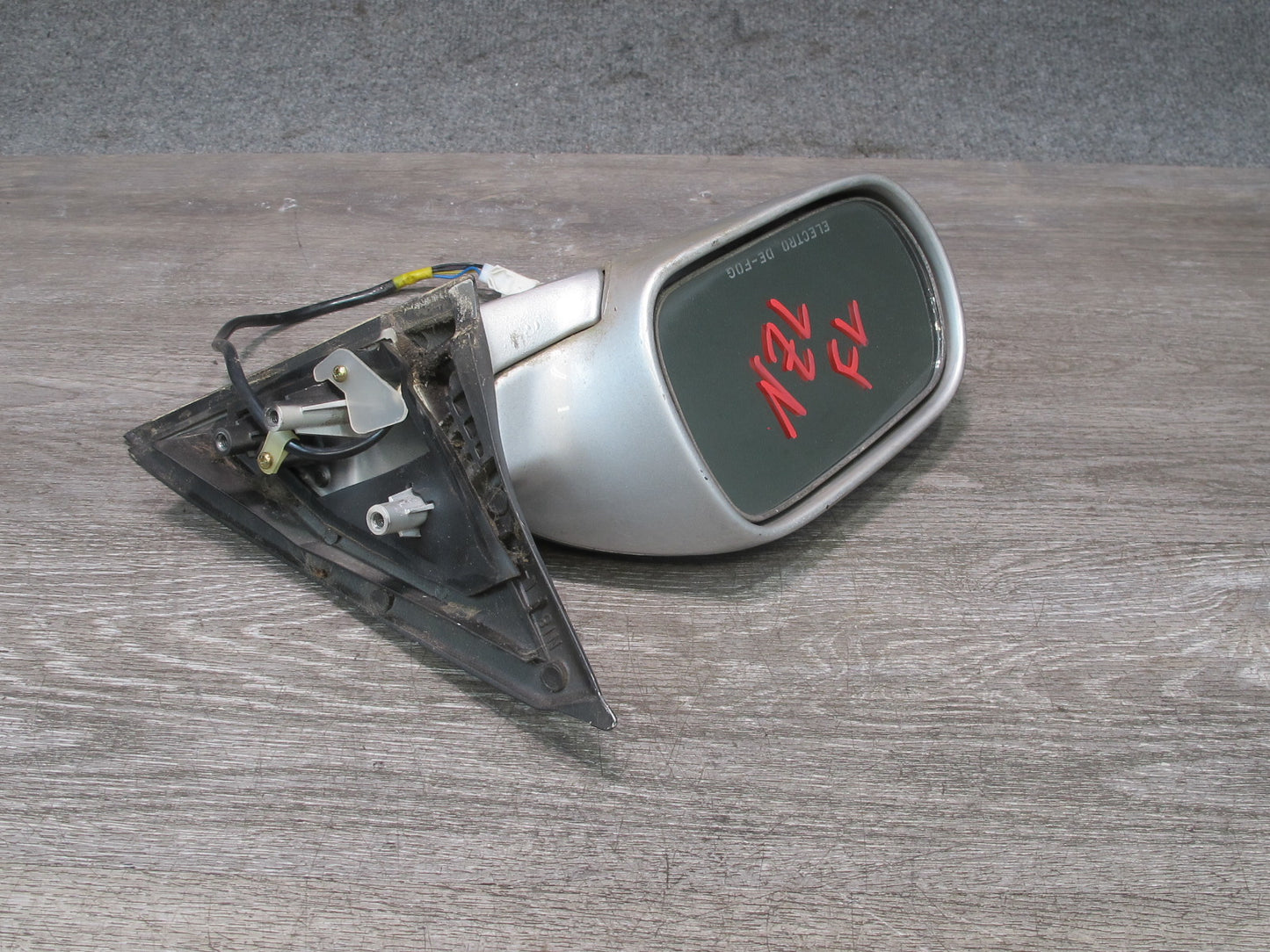 90-96 Nissan Z32 300ZX Coupe Left Door Heated Side View Power Mirror Silver OEM