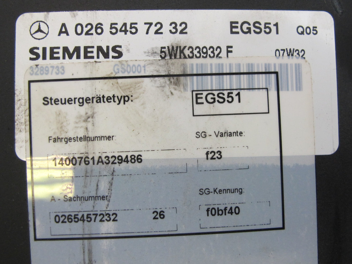 96-98 Mercedes W140 C140 Cl-class Transmission Control Module 0265457232 OEM