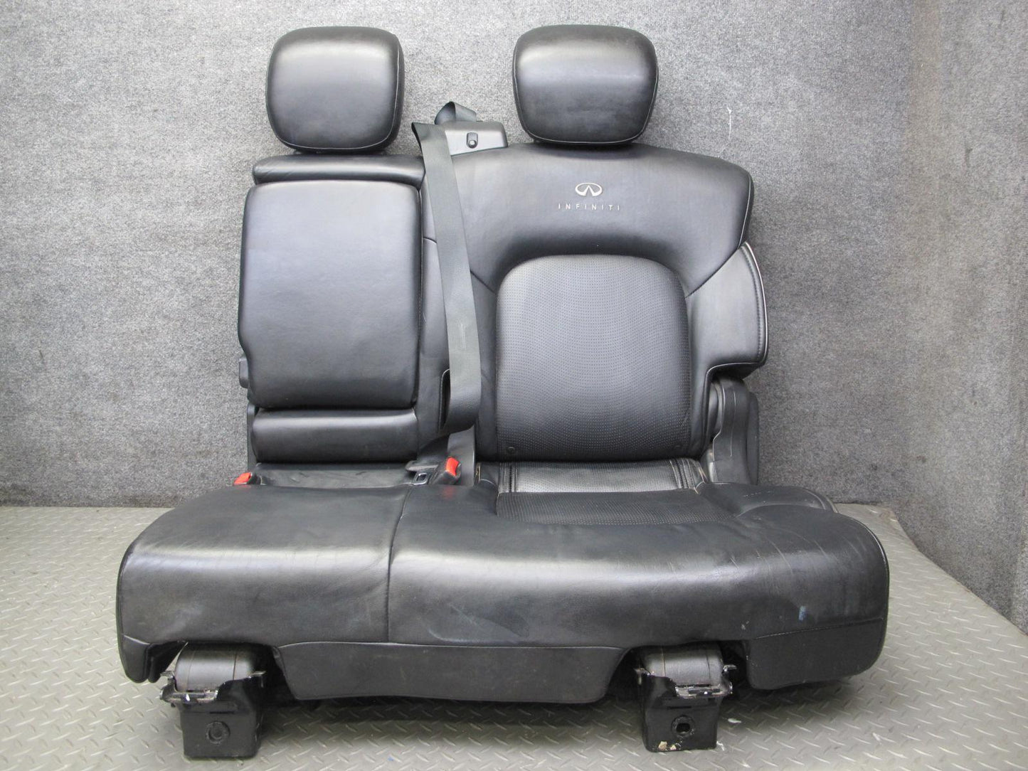 2011-2012 Infiniti QX56 Rear 2ND ROW Left & Right Side Leather Seat Black Set