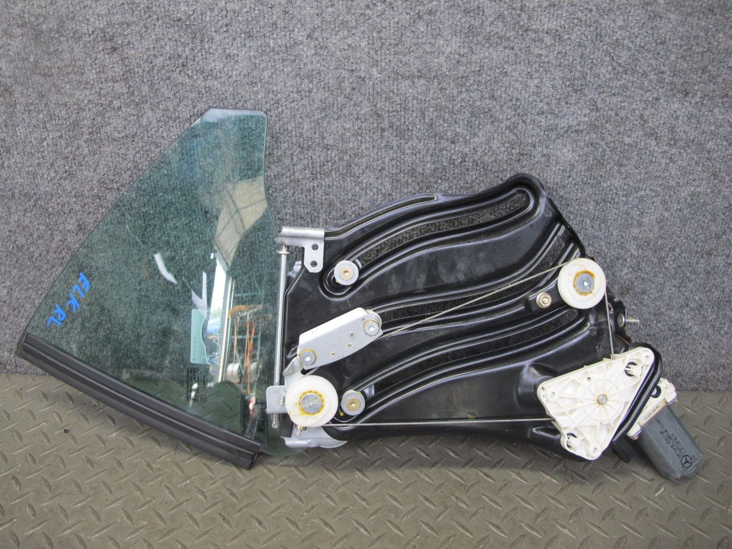 05-11 Mercedes R171 SLK Rear Left Quarter Glass Window w Regulator Motor OEM