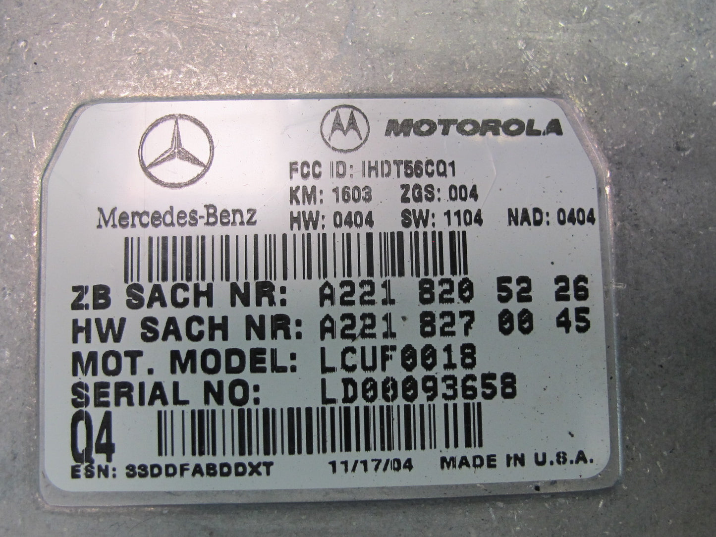 05-08 Mercedes R171 Slk-class Voice Communication Control Module 2218205226 OEM