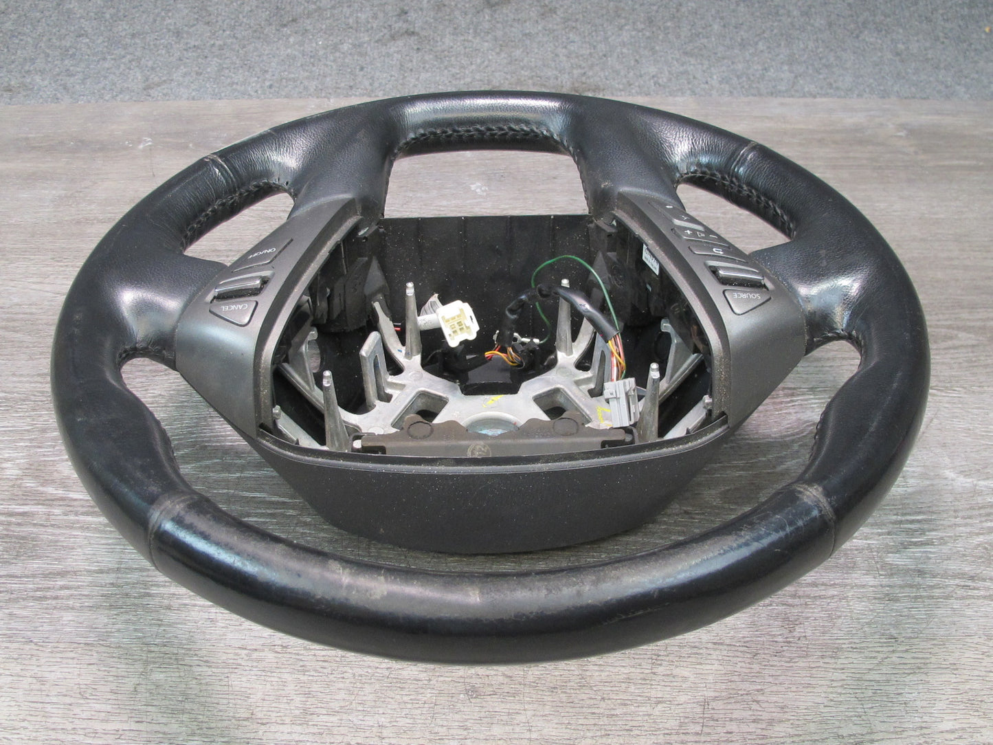 2011-2012 Infiniti QX56 Front Left Multifunction Heated Steering Leather Black
