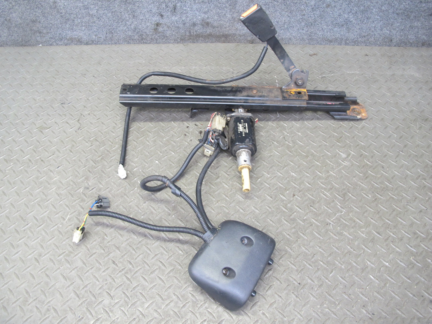 90-96 Nissan 300ZX Z32 2+0 Left Seat Track Adjuster w Motor & Switch Set OEM