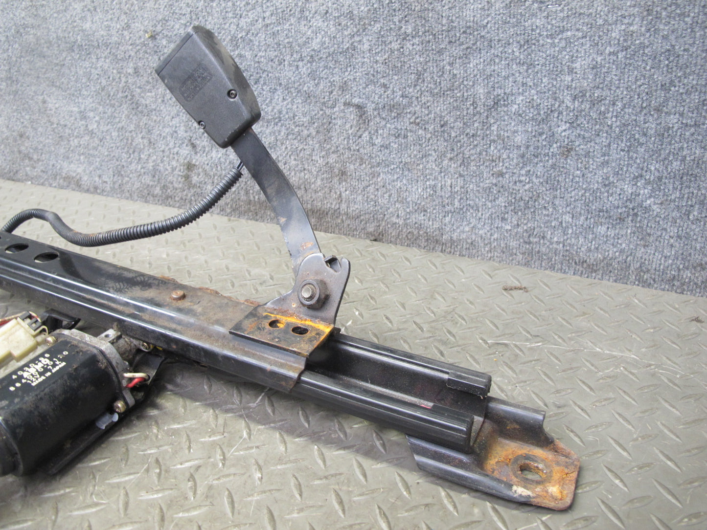 90-96 Nissan 300ZX Z32 2+0 Left Seat Track Adjuster w Motor & Switch Set OEM