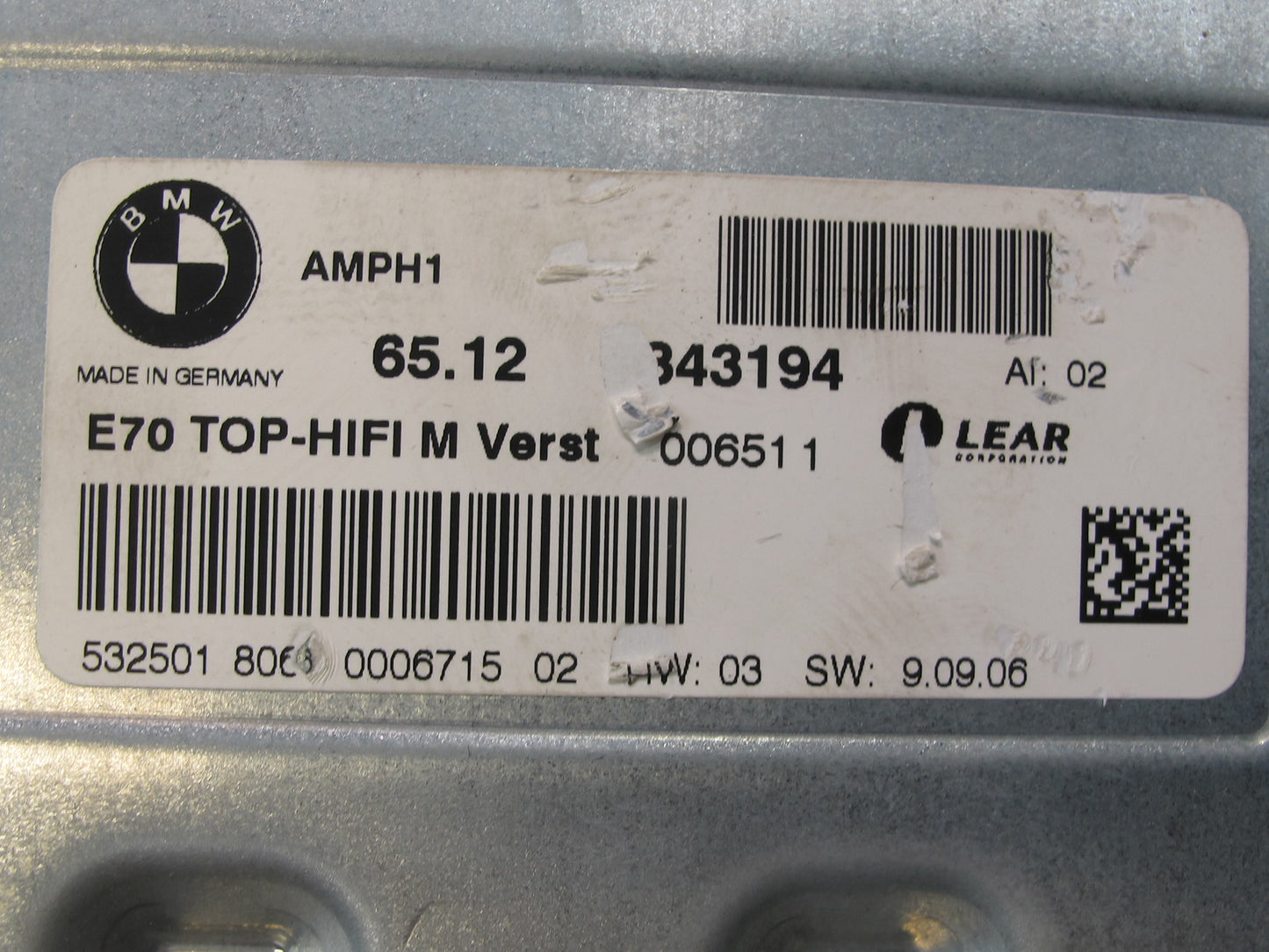2010-2012 BMW E71 E72 X6 TOP Hifi Individual Audio System Amplifier AMP 7843194