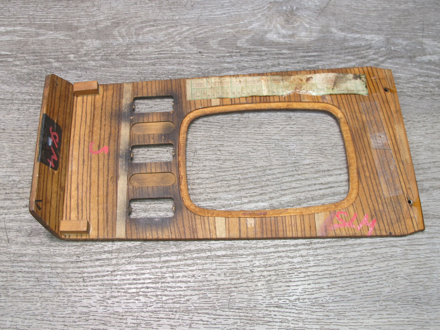 81-85 Mercedes R107 380SL Dash Console Shifter Glove Wood Trim Panel Set OEM