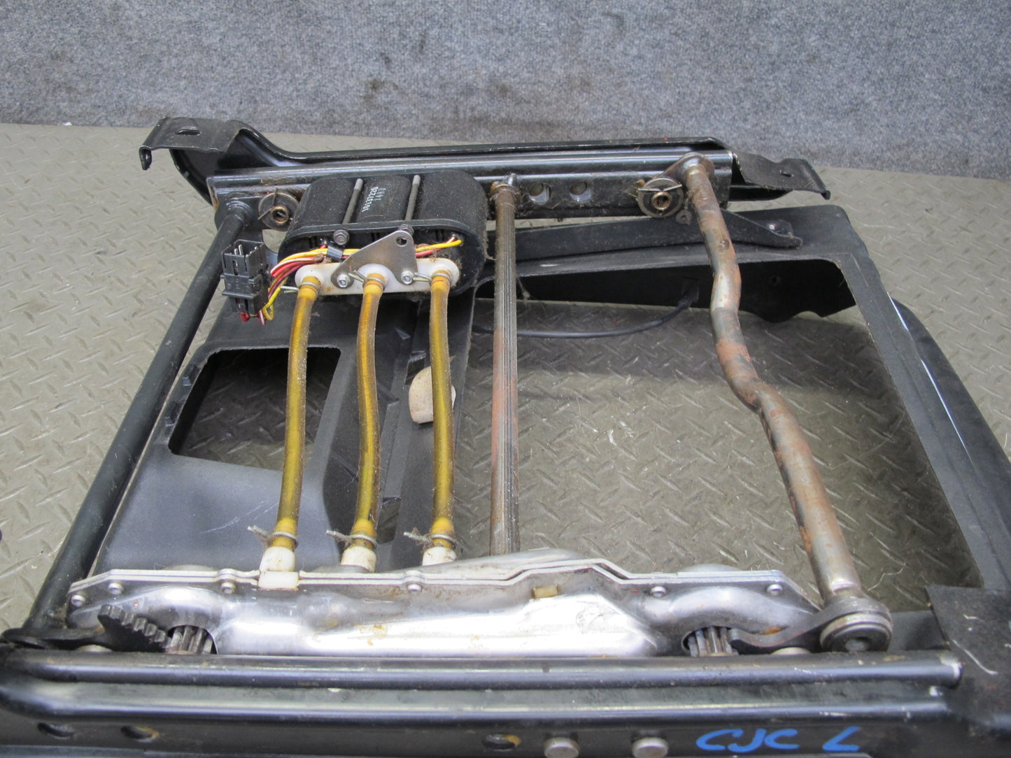 92-93 Chevrolet Corvette C4 Front Left Seat Lower Track w Motors & Trim OEM