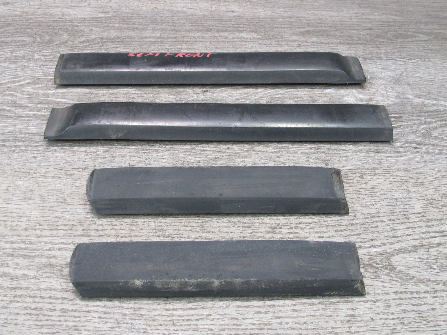 73-89 Mercedes R107 Set of 4 Front Bumper Rubber Guard Strip OEM