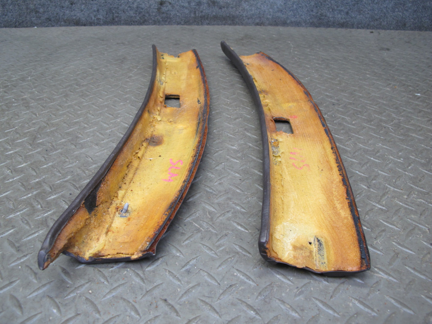 73-85 Mercedes R107 Convertible Set of 2 Headliner Trim Cover Panel Brown OEM