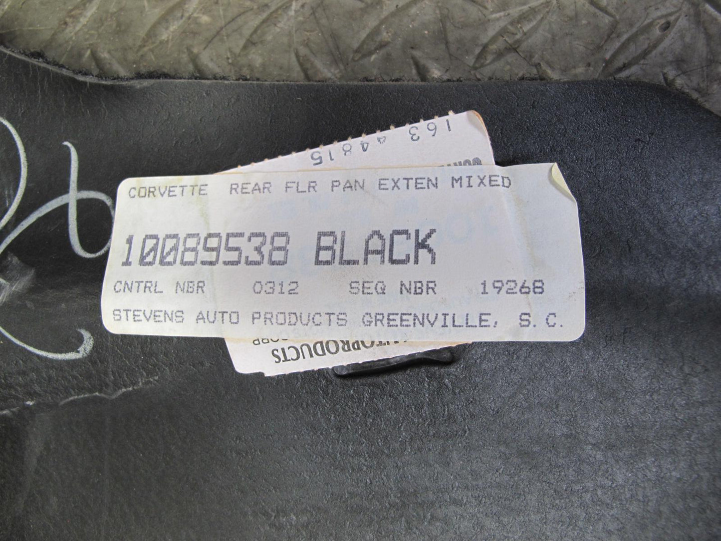 90-93 Chevrolet CORVETTEC4 Rear Floor Wall Carpet Panel Black 10089538 OEM