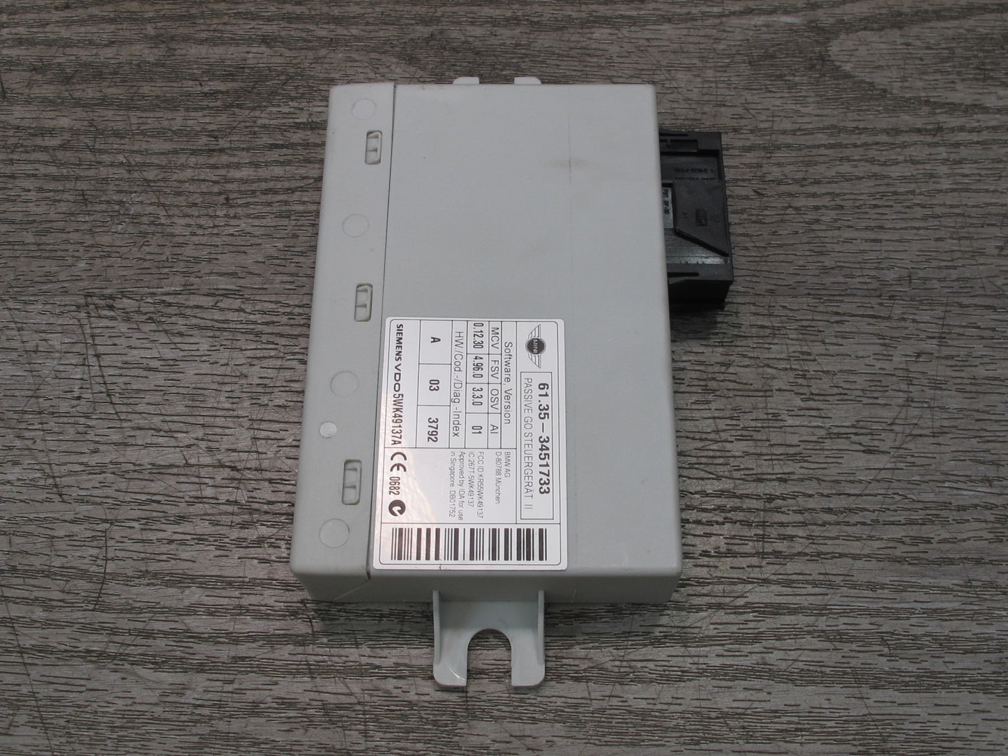 11-15 Mini Cooper R60 R61 Keyless Entry Passive GO Control Module 3451733 OEM