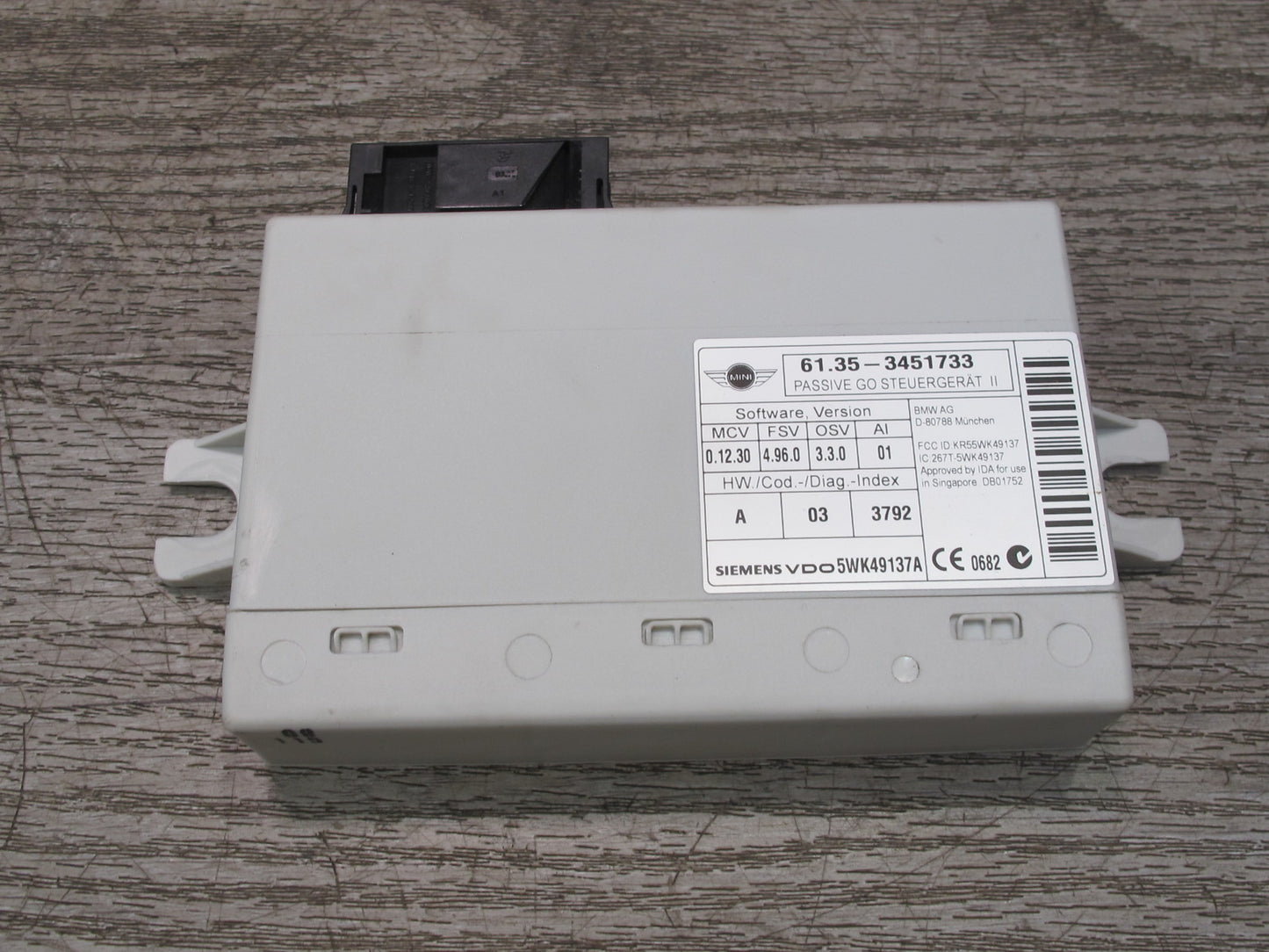 11-15 Mini Cooper R60 R61 Keyless Entry Passive GO Control Module 3451733 OEM