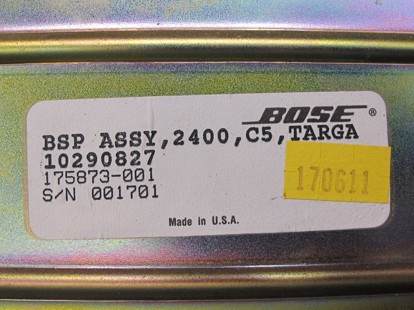 97-04 Chevrolet Corvette C5 Coupe Bose Audio Amplifier AMP 10290827 OEM