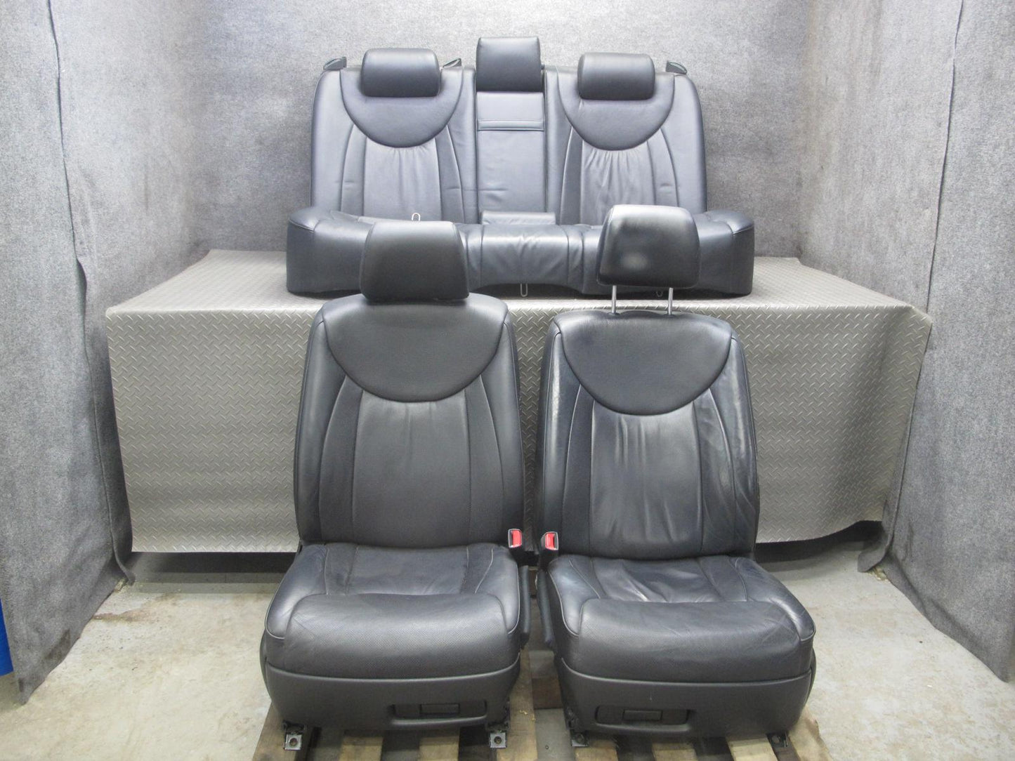 04-06 Lexus UCF30L LS430 Front & Rear Left & Right Leather Seat Set Black OEM