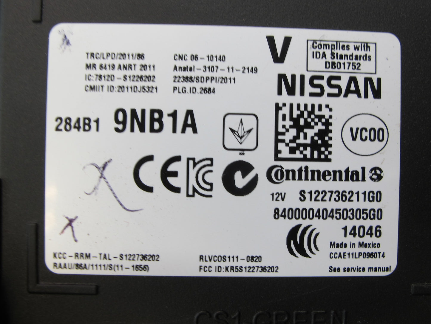 2013-2015 Infiniti JX35 QX60 Body Control Module Unit BCM BCU 284B1 9NB1A