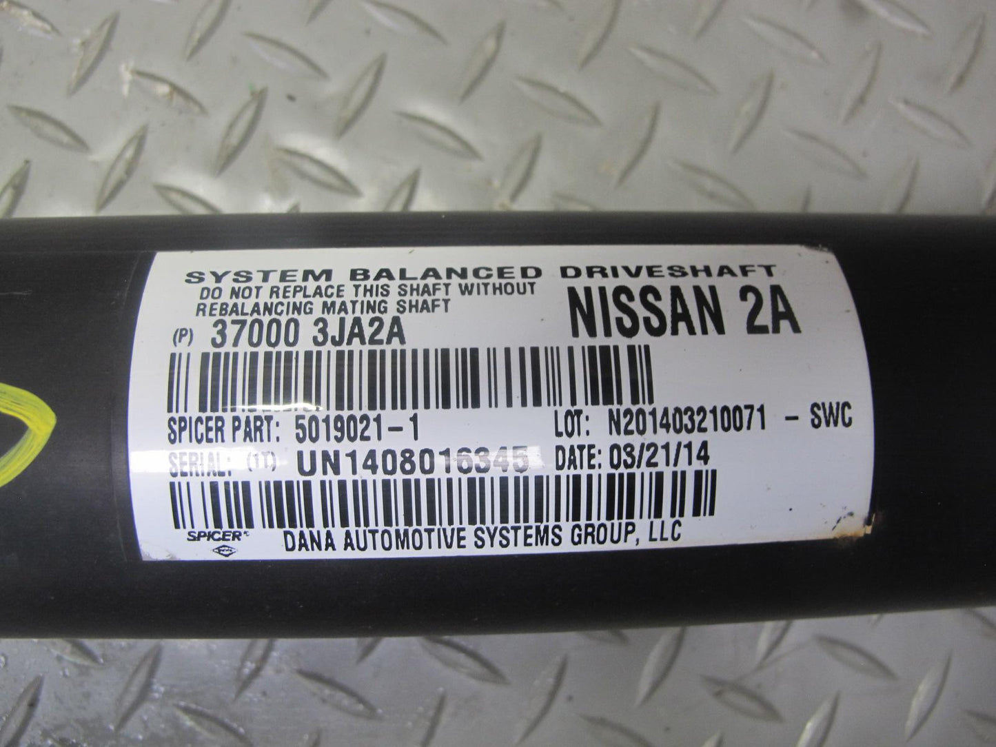 2014-2020 Infiniti QX60 AWD Rear Drive Shaft Driveshaft 37000 3JA2A
