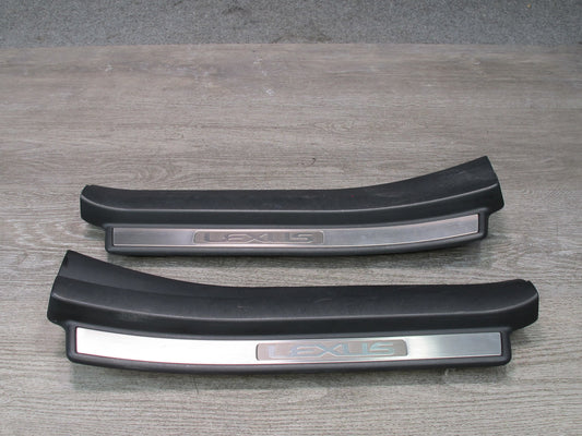 01-06 Lexus LS430 Rear Left Right Door Scuff Sill Plate Trim Panel Set Black OEM