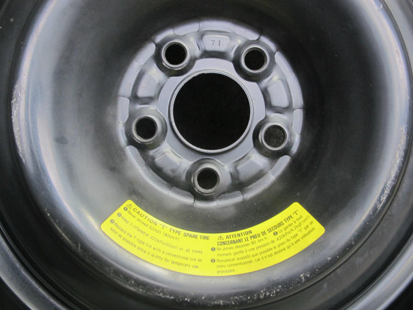 08-14 Subaru Impreza WRX Emergency 17" R17 Spare Tire Wheel 17x4T ET30 5x100 OEM