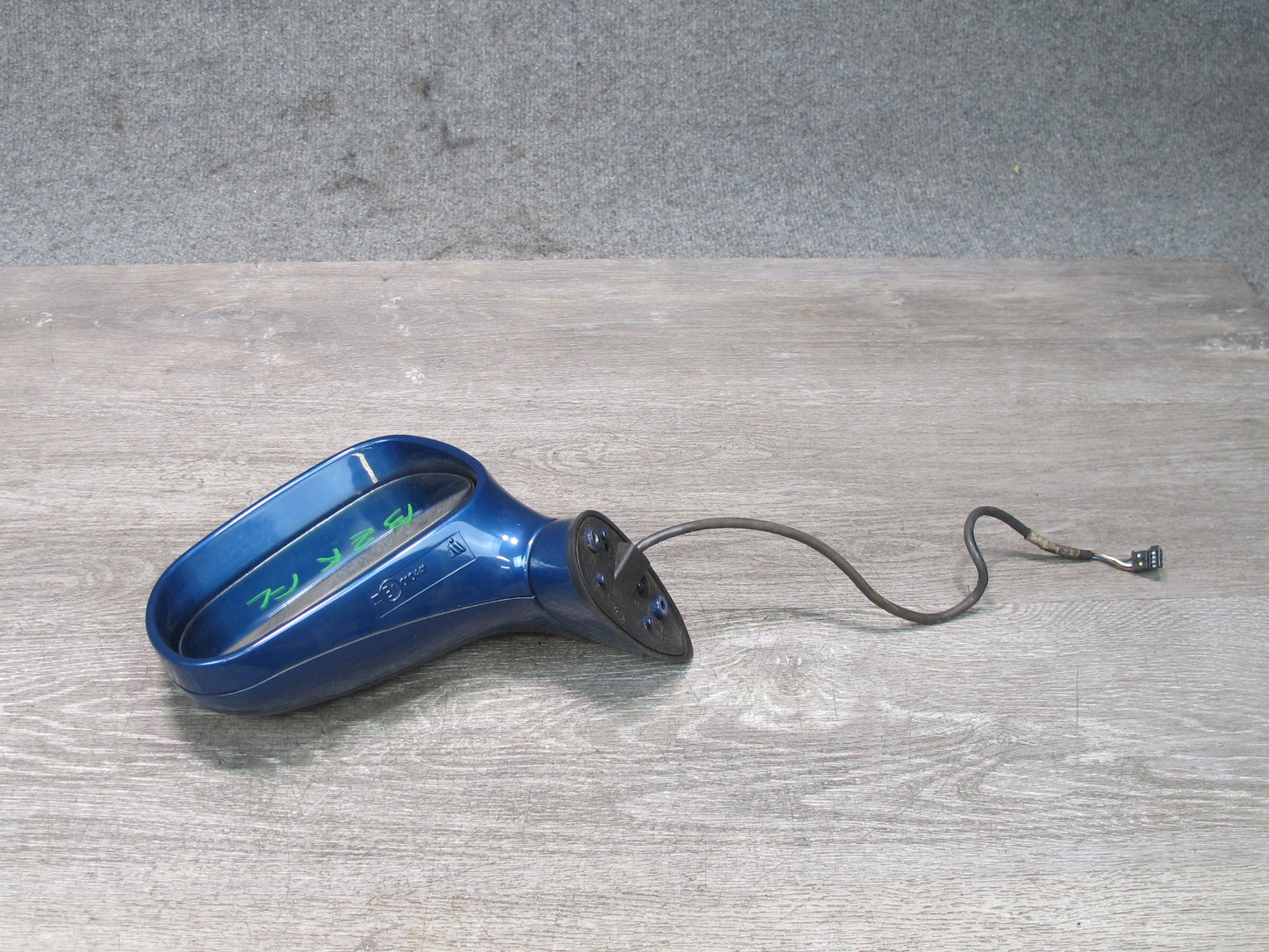 96-02 BMW E36/7 Z3 Front Left Exterior Side View Power Heated Mirror Blue OEM