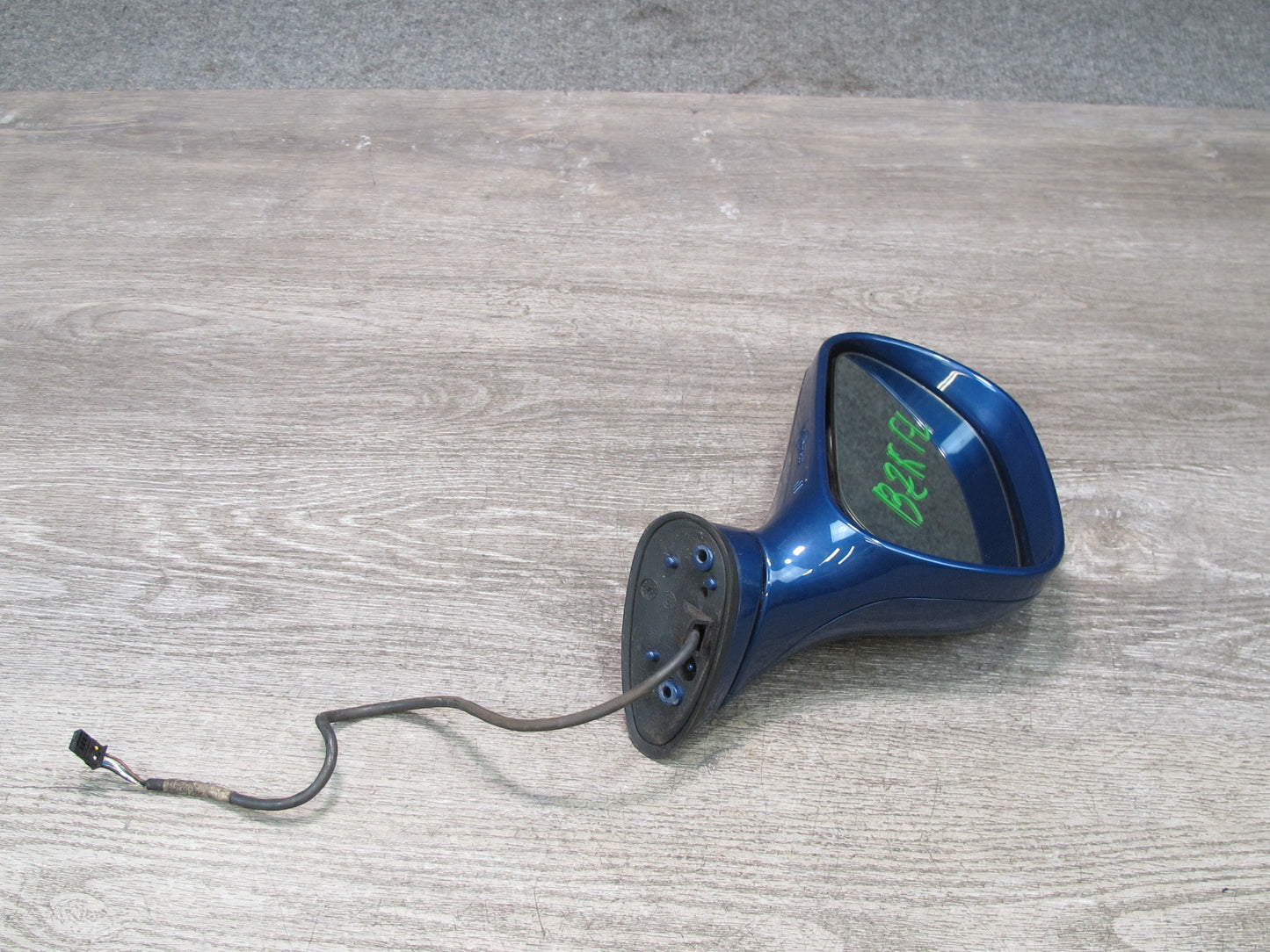 96-02 BMW E36/7 Z3 Front Left Exterior Side View Power Heated Mirror Blue OEM