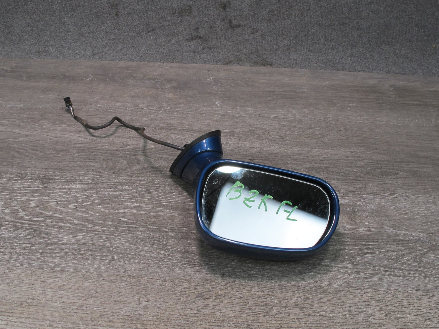 96-02 BMW E36/7 Z3 Front Left Exterior Side View Power Heated Mirror Blue OEM