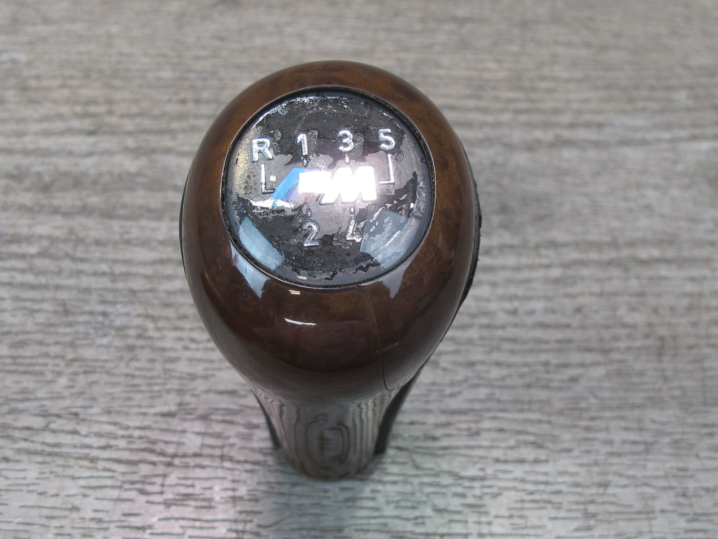 00-02 BMW E36/7 Z3 M 5SP M/T Manual Transmission Leather Wood Shifter Knob OEM