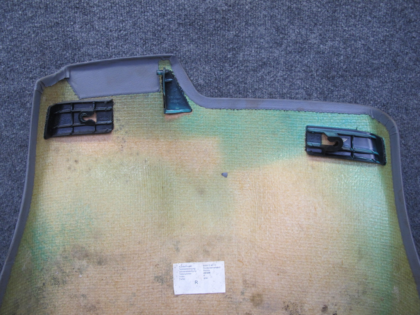 2001-2006 BMW E46 M3 Convertible Front Right Side Back Seat Cover Trim Panel