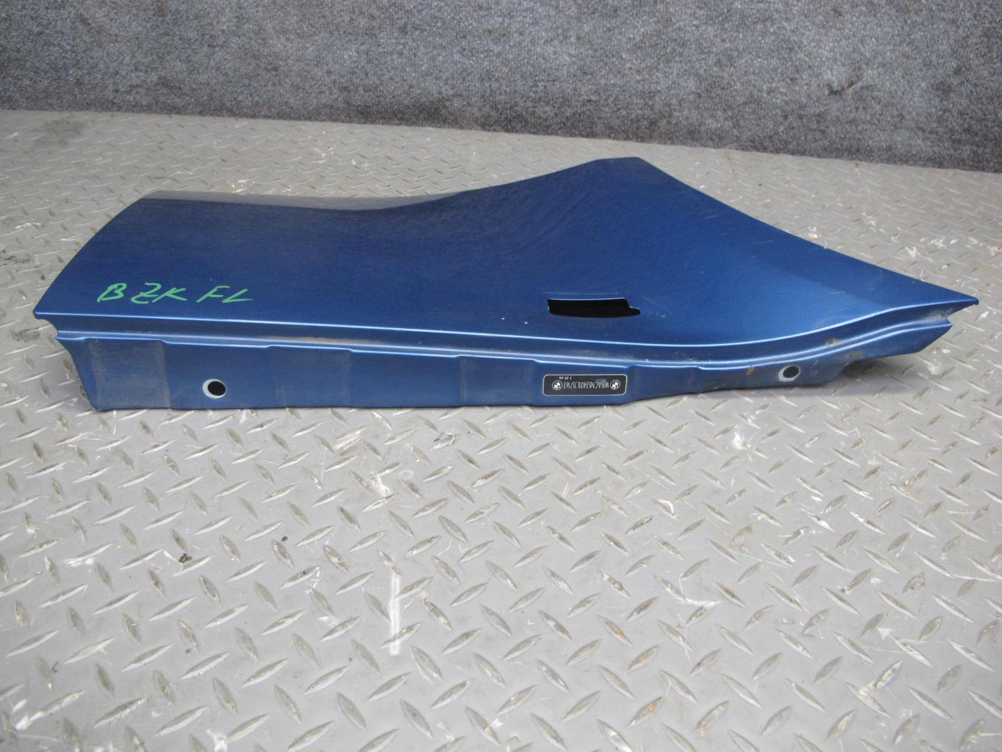 96-02 BMW E36/7 Z3 Front Left Fender Shell Cover Panel Topas Blue OEM