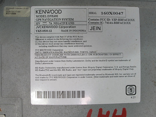 Kenwood Excelon DNX692 6.1" Radio Stereo Navigation Bluetooth CD DVD Receiver