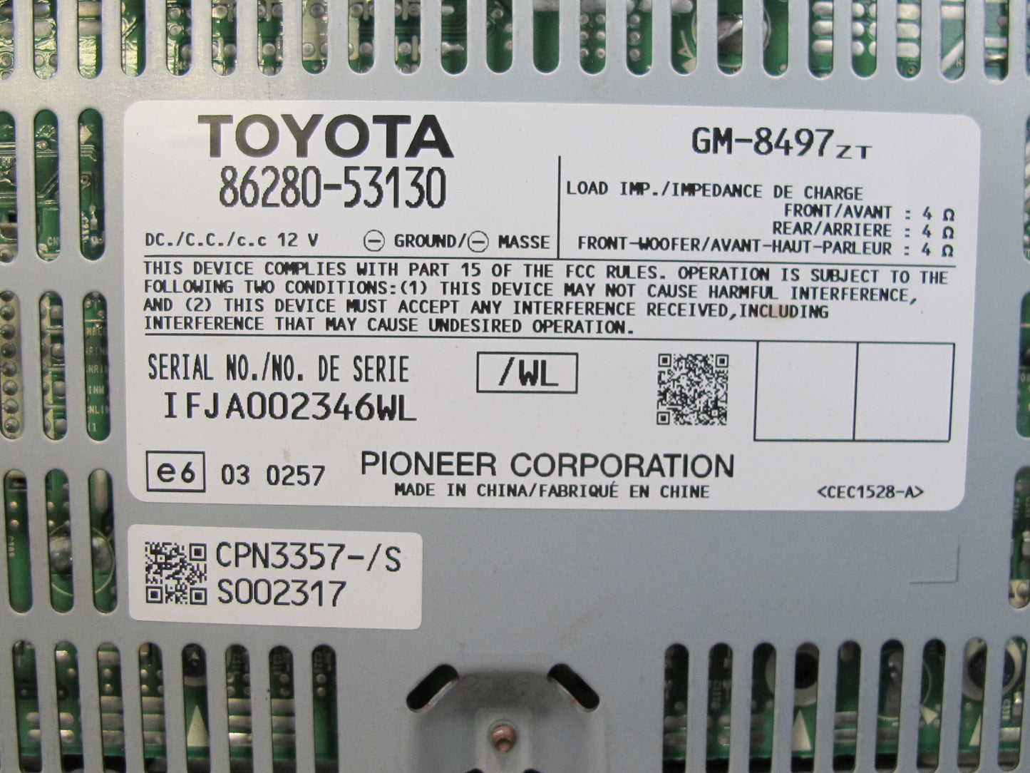 10-12 Lexus IS350 IS250 Conv Pioneer Radio Audio Amplifier AMP 86280-53130 OEM