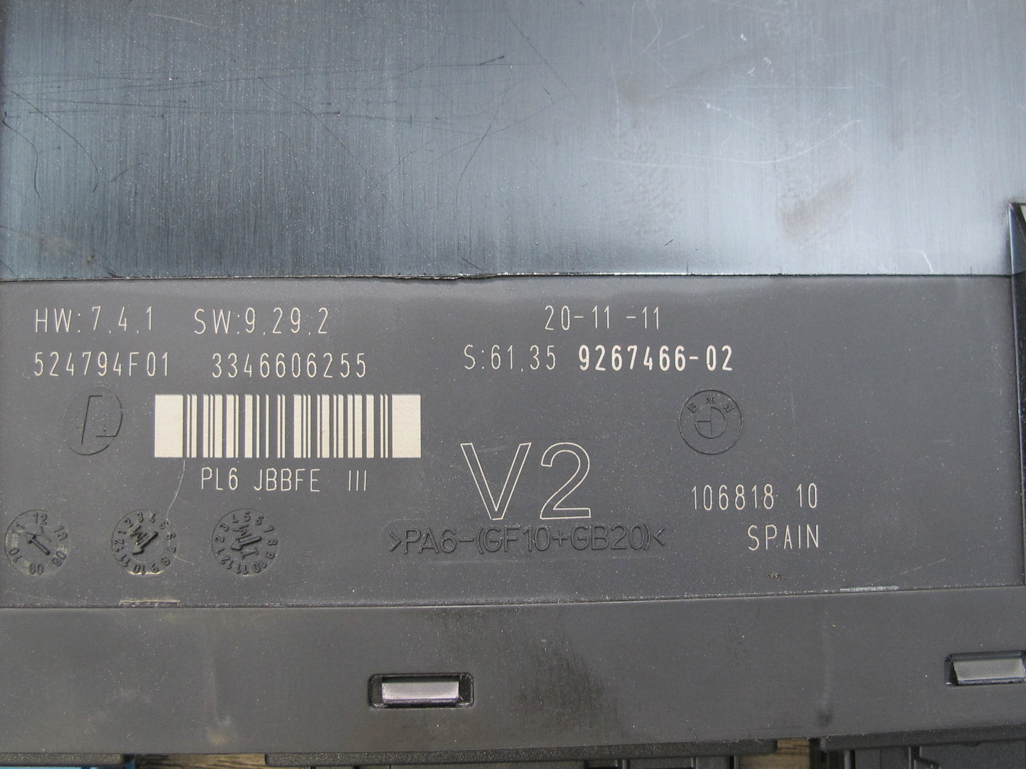 2012 BMW F10 5-SERIES 550i PL6 Jbbfe III Body BCM BCU Control Module 9267466 OEM