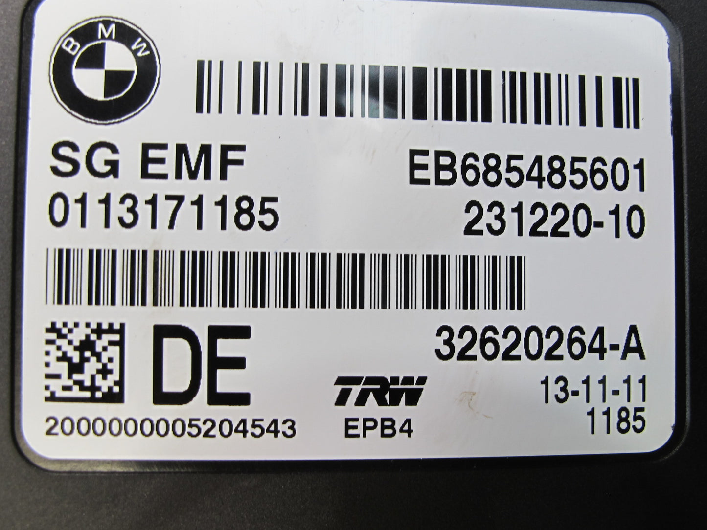 11-13 BMW F10 5-SERIES 550i EMF Parking Brake Control Module Unit 6854856 OEM
