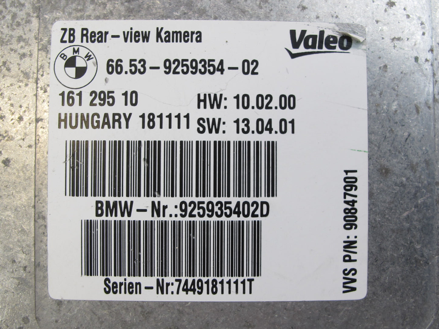 2012 BMW F10 5-SERIES 550i Rear View Back UP Camera Control Module 9259354 OEM