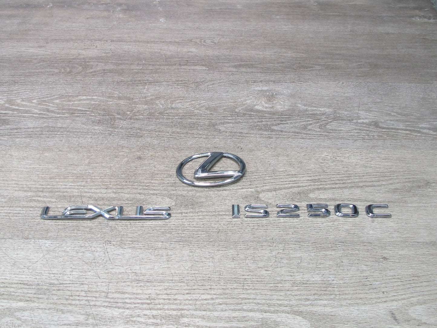 10-15 Lexus IS250 Convertible Rear Trunk Lid Emblem Logo Badge Chrome Set OEM