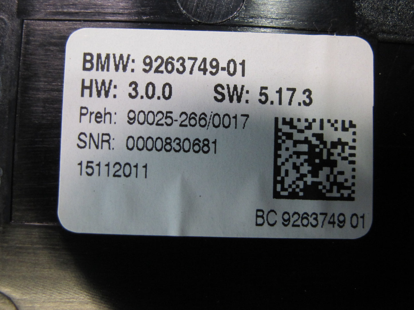11-13 BMW F10 5-SERIES 550i Dash Radio CD Player A/C Heater Control Switch OEM