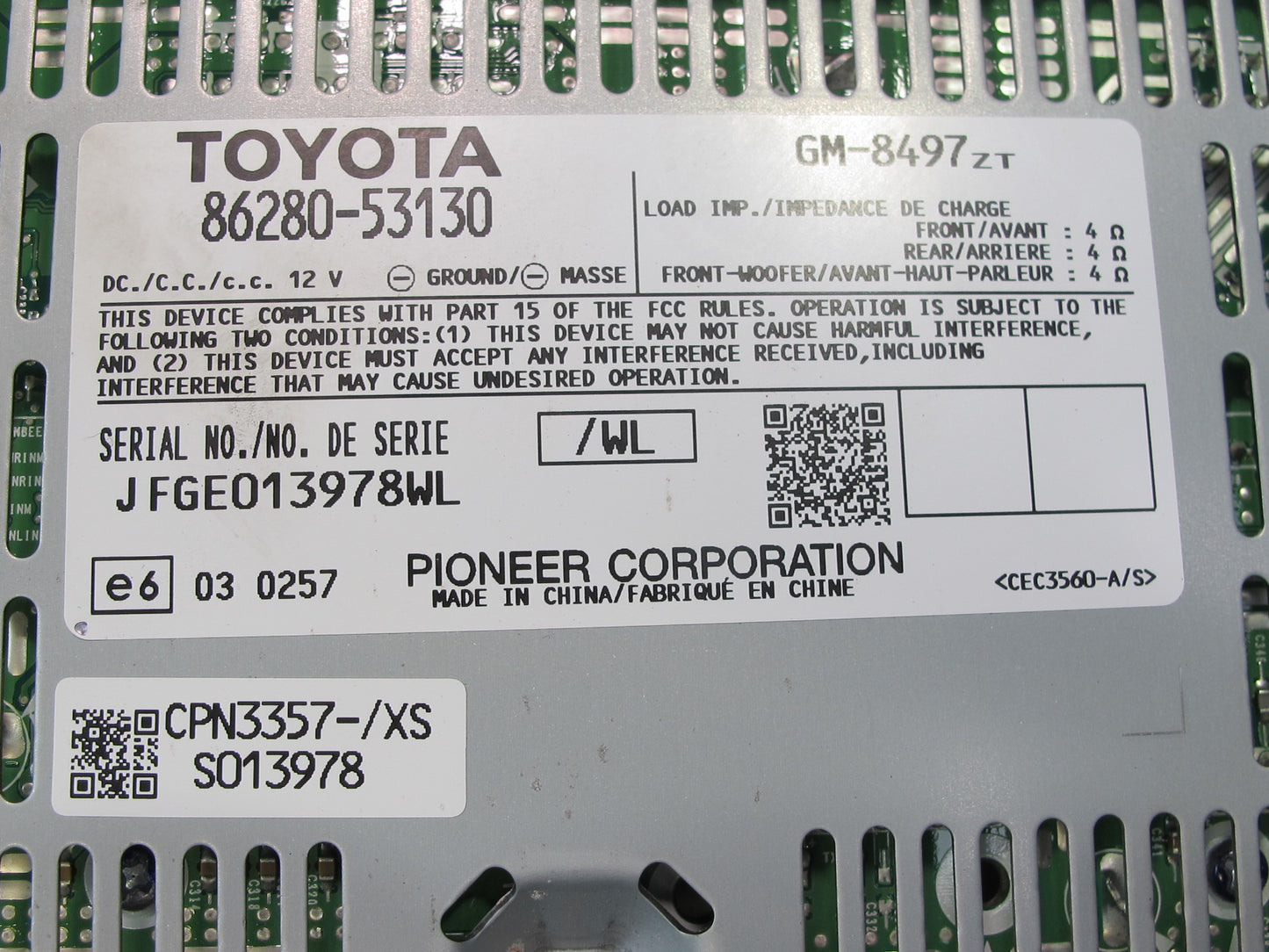 10-12 Lexus IS350 IS250 Conv Pioneer Radio Audio Amplifier AMP 86280-53130 OEM
