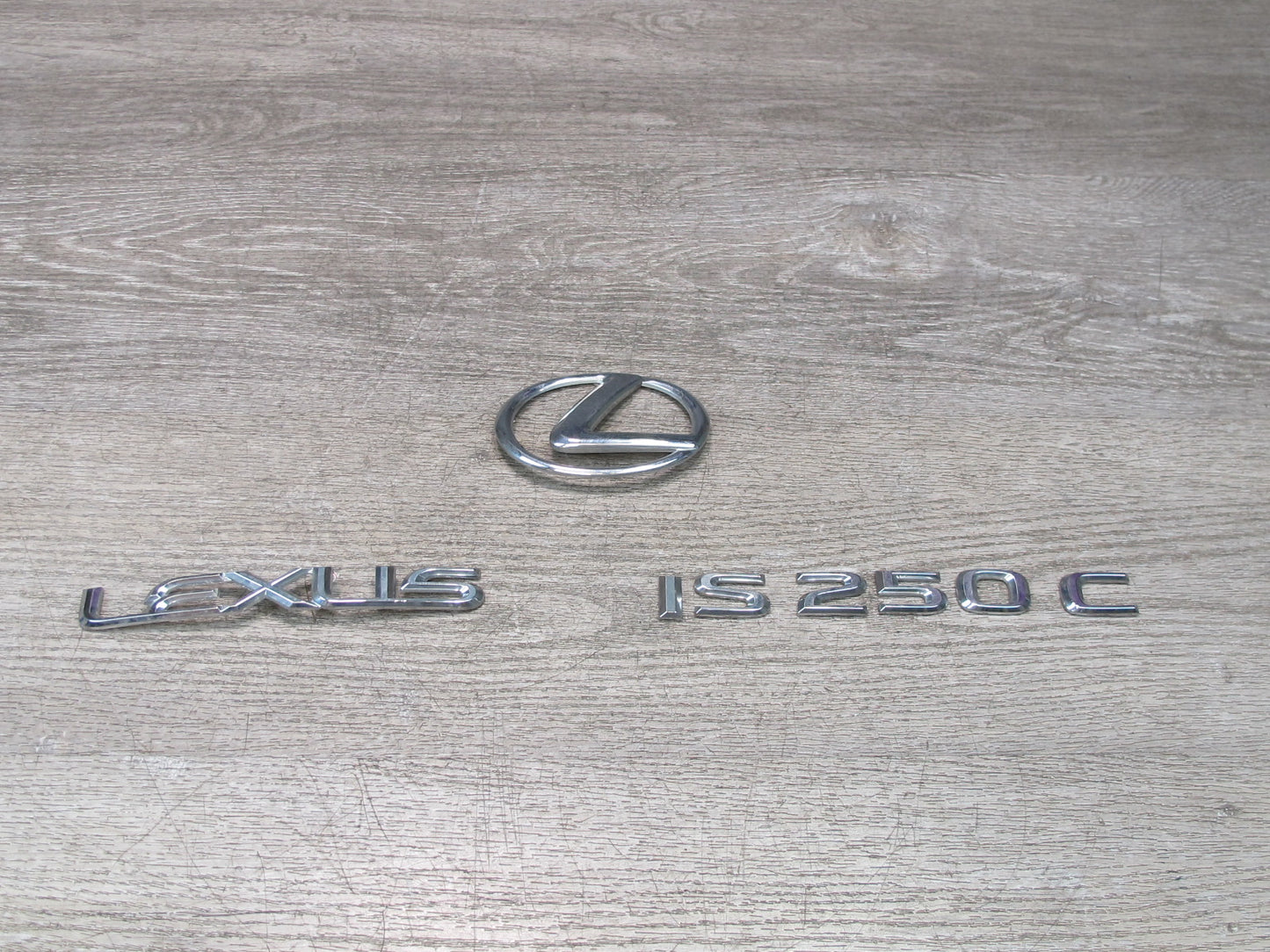 10-15 Lexus IS250 Convertible Rear Trunk Lid Emblem Logo Badge Chrome Set OEM