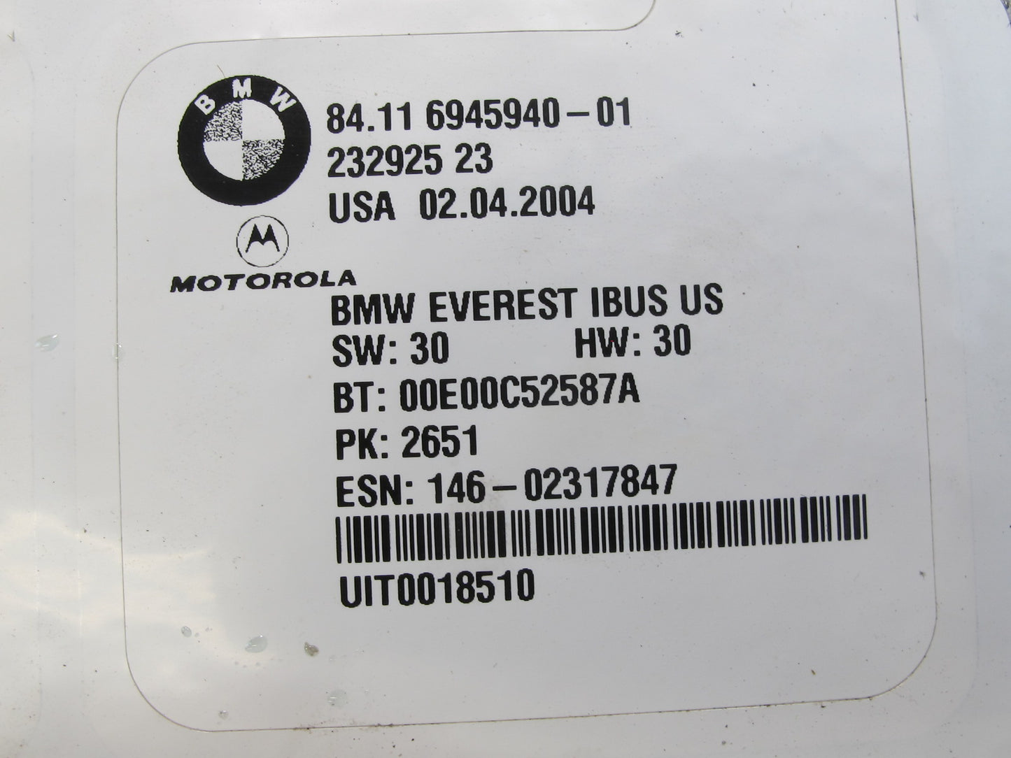 2004-2005 BMW E46 M3 3-SERIES Telematics Bluetooth Communication Control Module