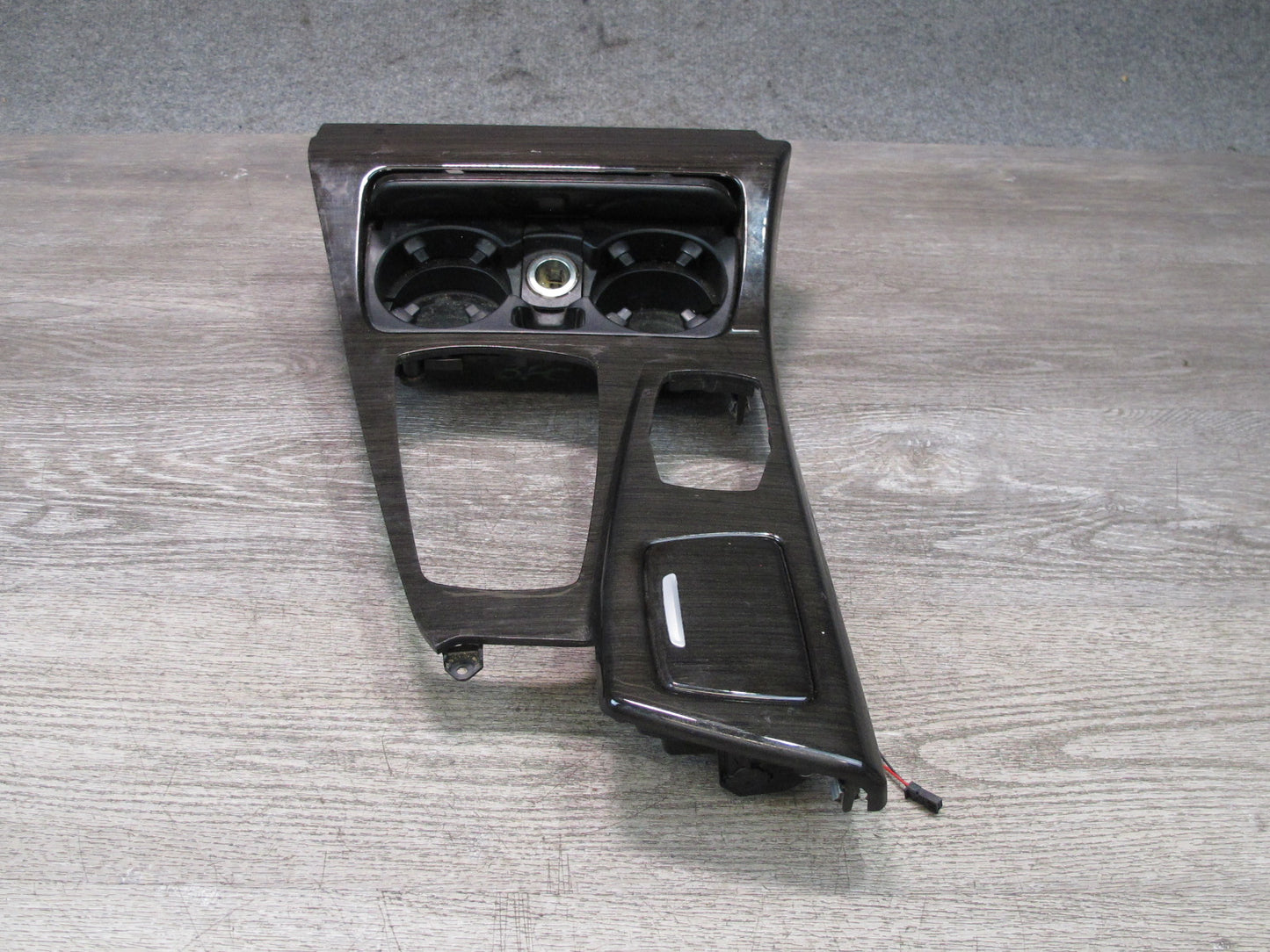 11-16 BMW F10 550i Front Center Console Wood Trim w CUP Holder & Ashtray OEM