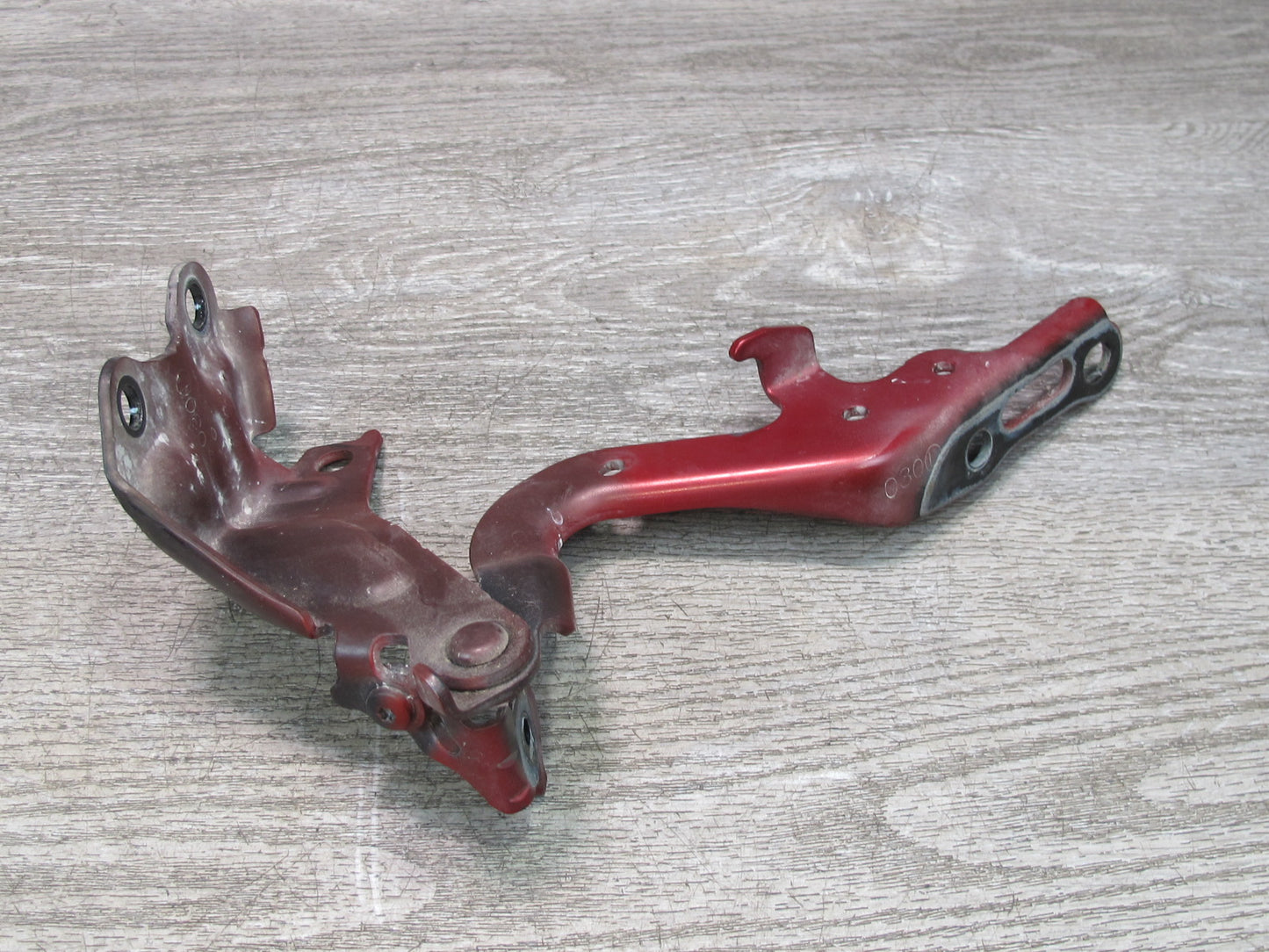 06-15 Lexus IS350 IS250 Set of 2 Front Hood Left & Right Hinge Support RED OEM