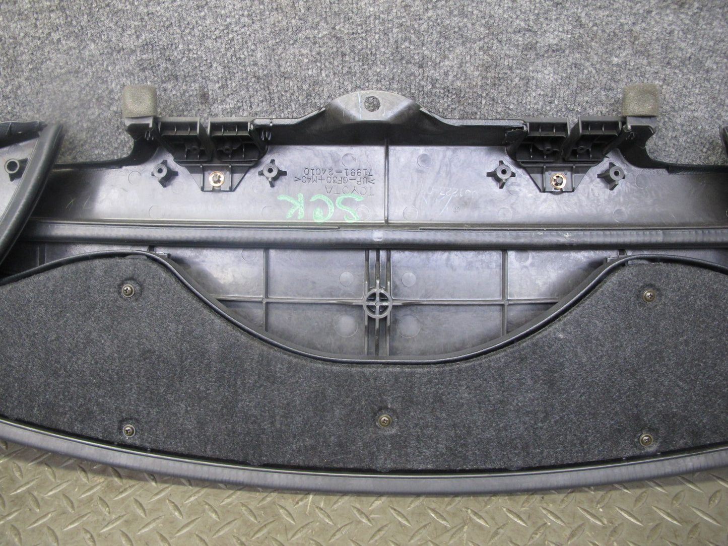 02-10 Lexus Z40 SC430 Rear Package Tray Flap Cargo Deck Cover Panel w Hinge OEM