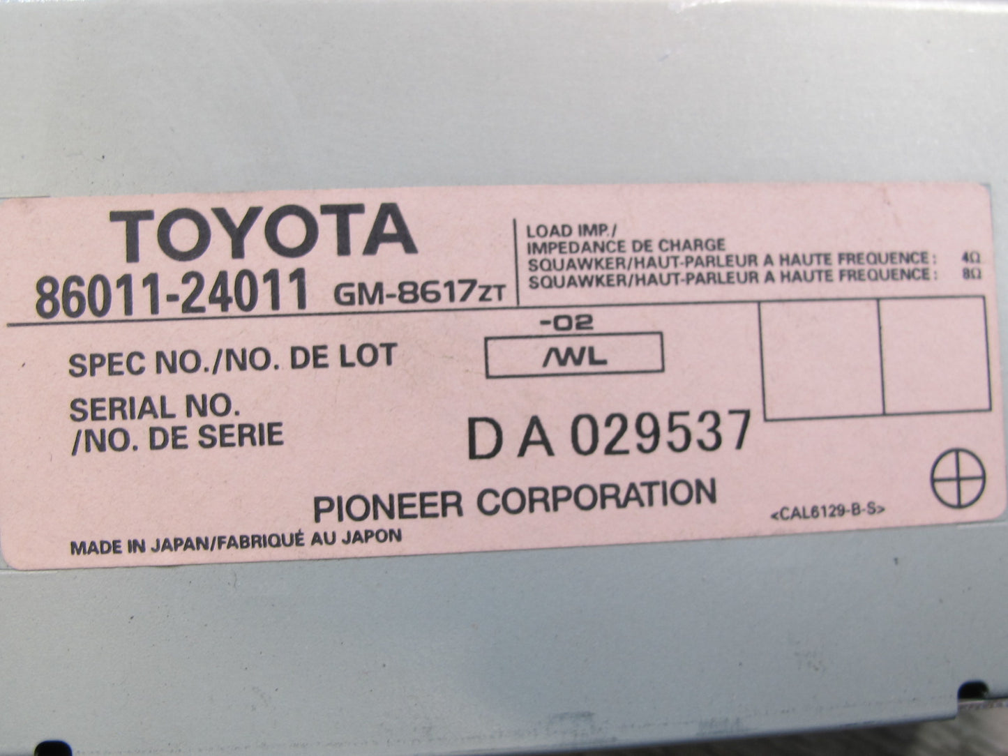 02-10 Lexus Z40 SC430 GPS Navigation Amplifier Module AMP 86011-24011 OEM