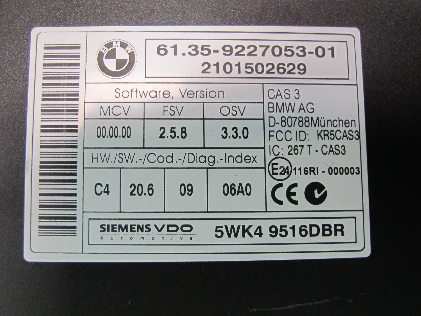 10-16 BMW E89 Z4 N54 Engine ECU DME CAS3 Lock Cylinder Glove Handle KEY Set OEM