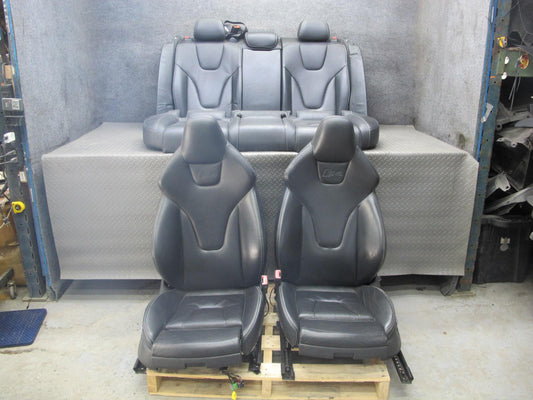 13-16 Audi B8 S4 Front & Rear Leather Sport Heated Seat Set Black OEM
