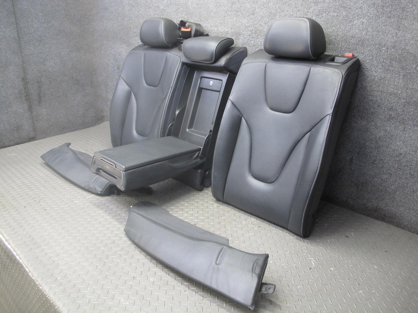 13-16 Audi B8 S4 Front & Rear Leather Sport Heated Seat Set Black OEM