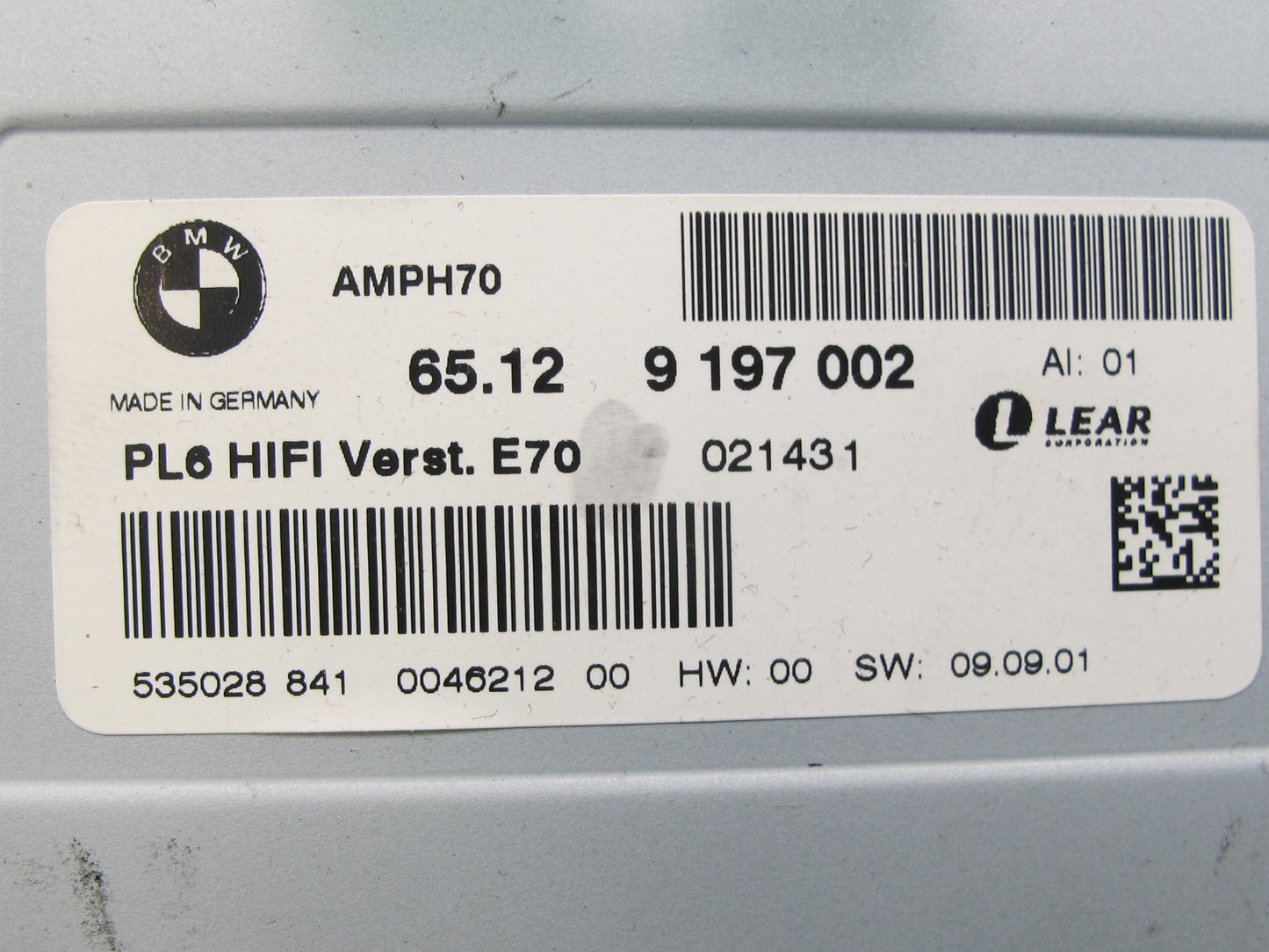 09-16 BMW E89 Z4 Radio Hifi Audio Amplifier 9197002 OEM
