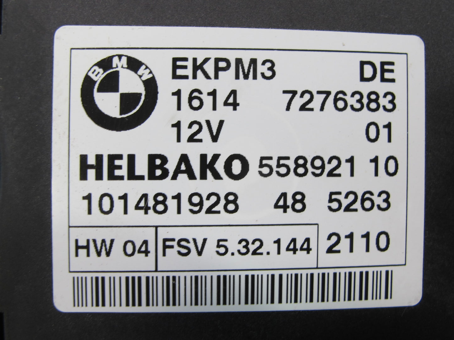 09-16 BMW E89 Z4 Fuel Pump Control Module 7276383 OEM