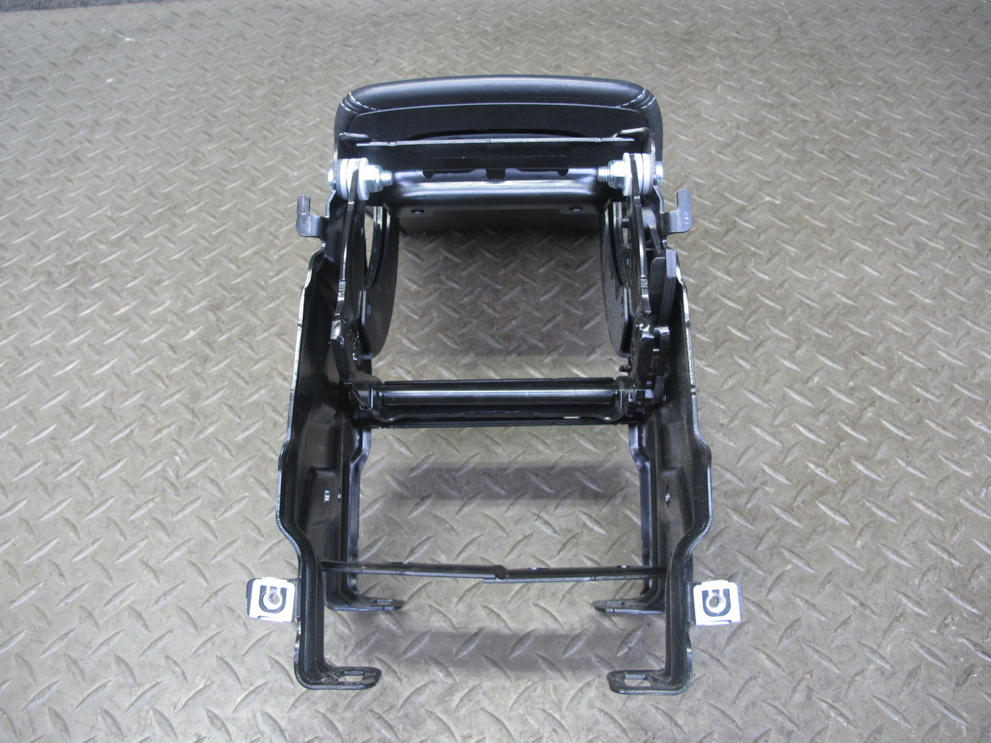 10-16 Audi A4 S4 Front Center Console Leather Armrest Black w Bracket OEM